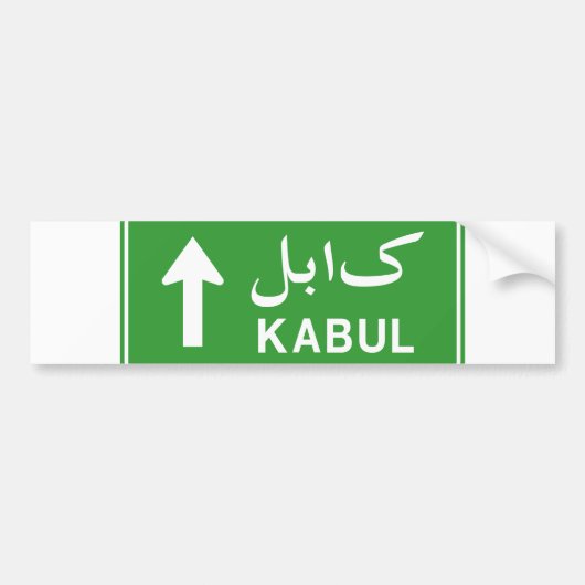 Kabul, Afghanistan Highway Traffic Street Sign Bumpersticker (Voorkant)