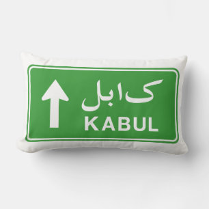 Kabul, Afghanistan Highway Traffic Street Sign Kussen