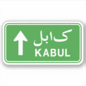 Kabul, Afghanistan Highway Traffic Street Sign Sticker (Voorkant)