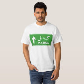Kabul, Afghanistan Highway Traffic Street Sign T-shirt (Voorkant volledig)
