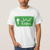Kabul, Afghanistan Highway Traffic Street Sign T-shirt (Voorkant)