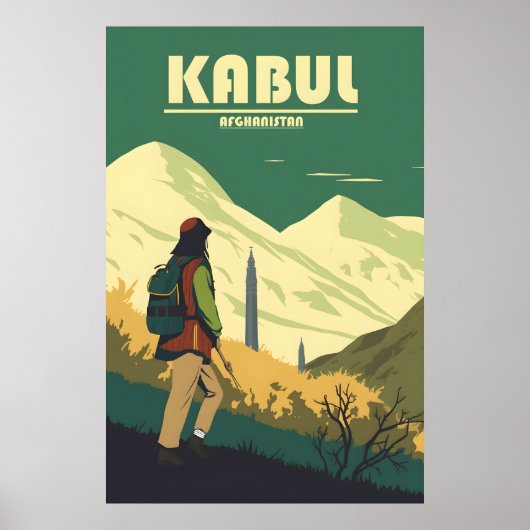 Kabul, Afghanistan Reizen Poster (Voorkant)