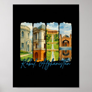 Kabul Afghanistan Reizende Liefhebber Reis Penseel Poster
