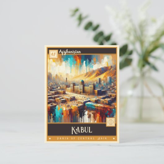 Kabul, Afghanistan |  schilderij Briefkaart (Staand voorkant)