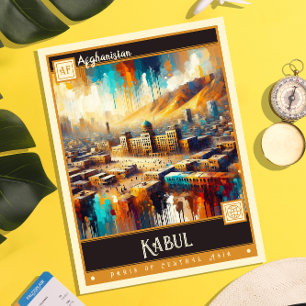 Kabul, Afghanistan schilderij Briefkaart