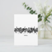 Kabul Afghanistan Skyline BW Feestdagenkaart (Staand voorkant)