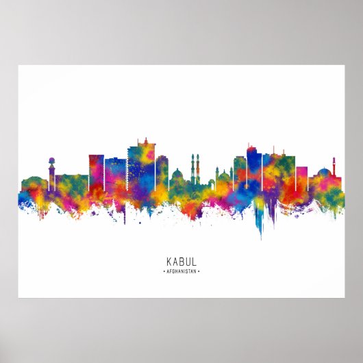 Kabul Afghanistan Skyline Poster (Voorkant)