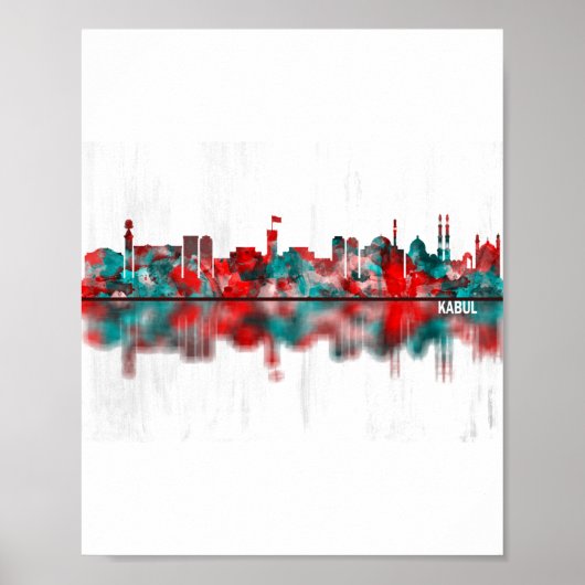 Kabul Afghanistan Skyline Poster (Voorkant)