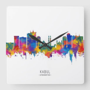 Kabul Afghanistan Skyline Vierkante Klok