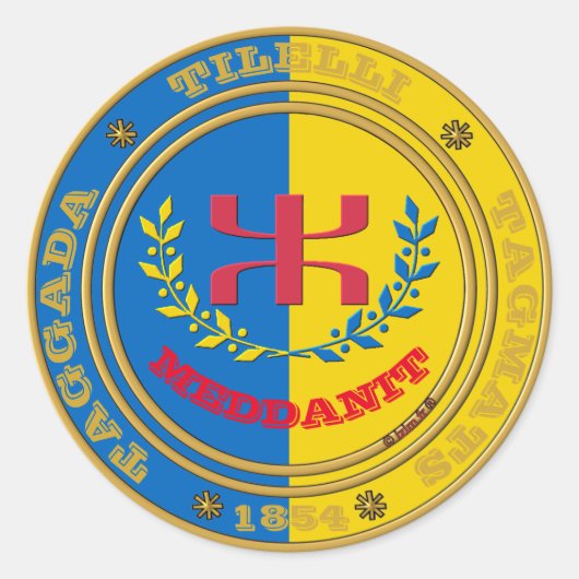 kabyle-sticker ronde sticker (Voorkant)