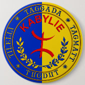 Kabylie laïque, badge rond 15 cm. ronde button 6,0 cm (Voorkant)