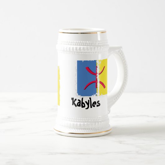Kabylië vlag Dirty 3 Box Stein Bierpul (Voorkant rechts)