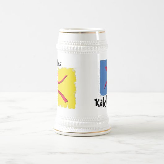 Kabylië vlag Dirty 3 Box Stein Bierpul (Center)