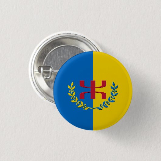 Kabylvlag Ronde Button 3,2 Cm (Voorkant /achterkant)