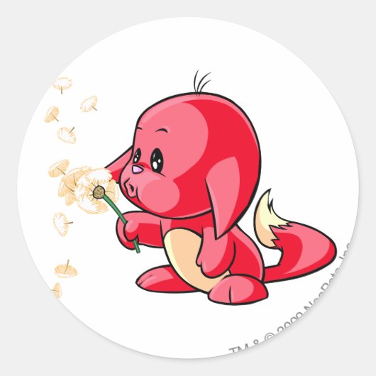 Kacheek Red Ronde Sticker (Voorkant)