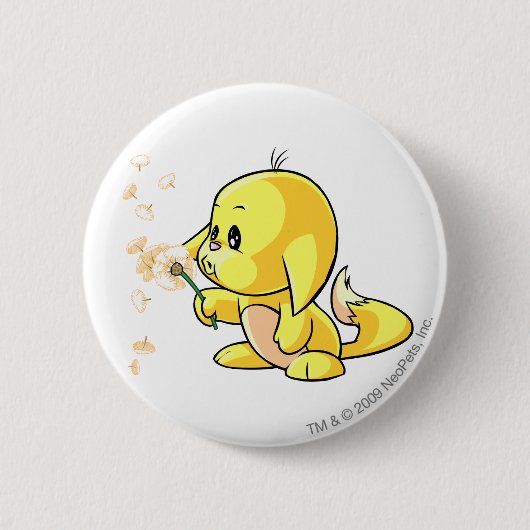 Kacheek Yellow Ronde Button 5,7 Cm (Voorkant)