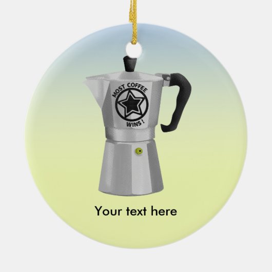 Kachel top expresso maker Moka Coffee Pot Keramisch Ornament (Achterkant)