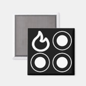 Kachel Top Knop Achterste Linkerbranderlabel Magneet (Voorkant / Achterkant)