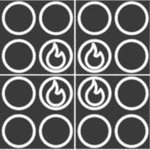 Kachel Top Knop Burner Label Guide Set (Voorkant)