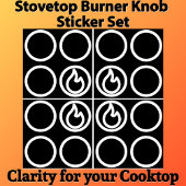 Kachel Top Knop Burner Label Guide Set