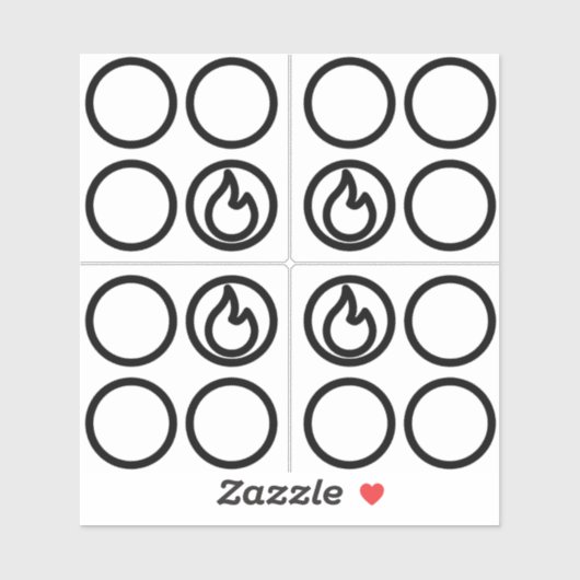 Kachel Top Knop Burner Label Guide Set (Vel)