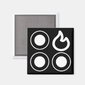 Kachel Top Knop Rechter Burner Label Magneet (Voorkant / Achterkant)