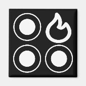 Kachel Top Knop Rechter Burner Label Magneet (Voorkant)