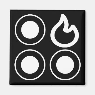 Kachel Top Knop Rechter Burner Label Magneet