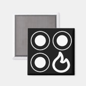 Kachel Top Knop Voorkant Rechterbrander Label Magneet (Voorkant / Achterkant)