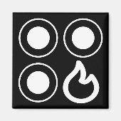 Kachel Top Knop Voorkant Rechterbrander Label Magneet (Voorkant)