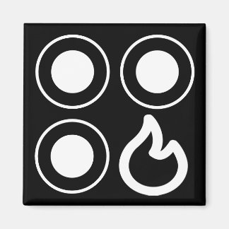 Kachel Top Knop Voorkant Rechterbrander Label Magneet