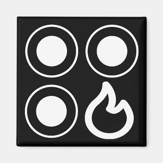 Kachel Top Knop Voorkant Rechterbrander Label Magneet (Voorkant)