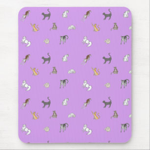 kachel van katten in lila placemat notitieboek muismat