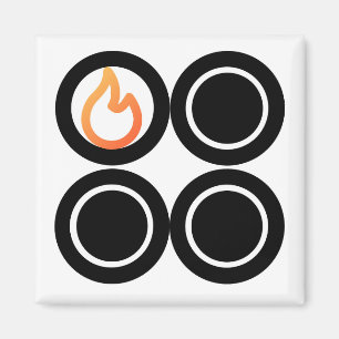 Kachelknop linker achterste positie brander contro magneet
