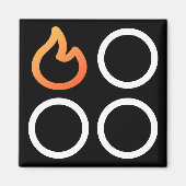 Kachelknop linker achterste positie brander label magneet (Voorkant)