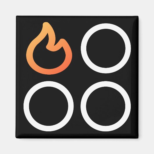 Kachelknop linker achterste positie brander label magneet (Voorkant)