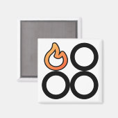 Kachelknop linker branderregellabel magneet (Voorkant / Achterkant)