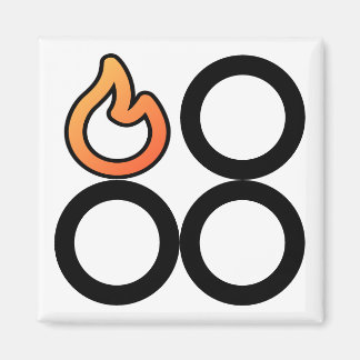 Kachelknop linker branderregellabel magneet