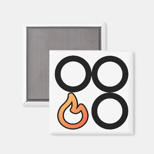 Kachelknop linker voorste brander controle label m magneet (Voorkant / Achterkant)