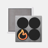 Kachelknop linker voorste branderregellabel magneet (Voorkant / Achterkant)