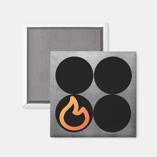 Kachelknop linker voorste branderregellabel magneet (Voorkant / Achterkant)