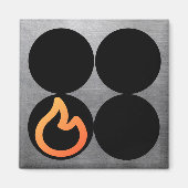 Kachelknop linker voorste branderregellabel magneet (Voorkant)