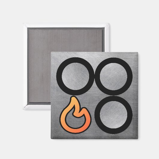 Kachelknop linker voorste branderregellabel magneet (Voorkant / Achterkant)