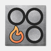 Kachelknop linker voorste branderregellabel magneet (Voorkant)