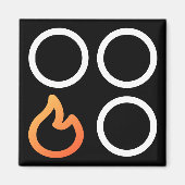 Kachelknop linksvoor brander label magneet (Voorkant)