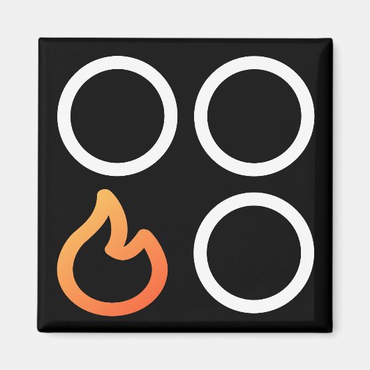 Kachelknop linksvoor brander label magneet (Voorkant)