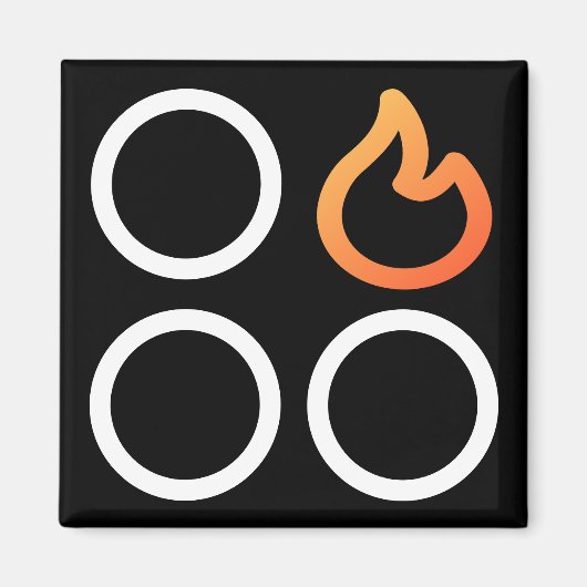 Kachelknop Rechter Positie Brander Label Magneet (Voorkant)