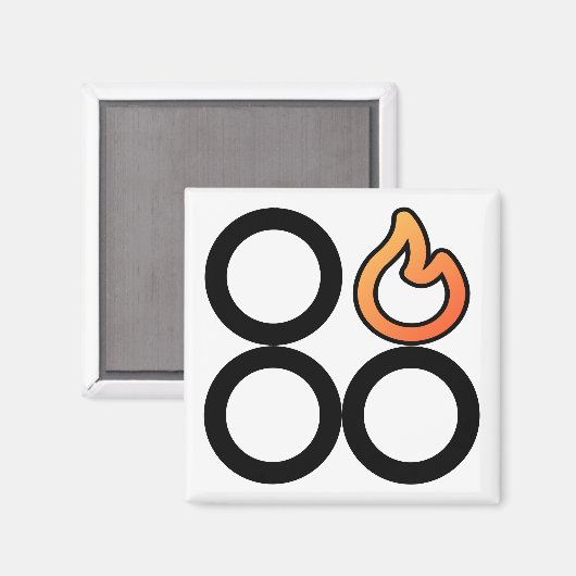 Kachelknop Rechterbranderregellabel magneet (Voorkant / Achterkant)