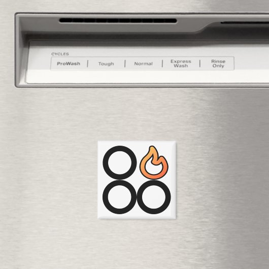 Kachelknop Rechterbranderregellabel magneet (Insitu (Vaatwasser))