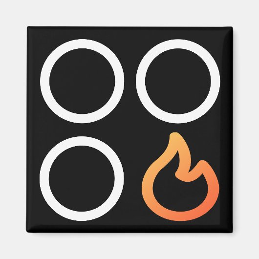 Kachelknop voorkant rechter brander label magneet (Voorkant)